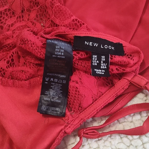 Lace Bodysuit Red, NEW LOOK xs-s - Picture 3 of 5
